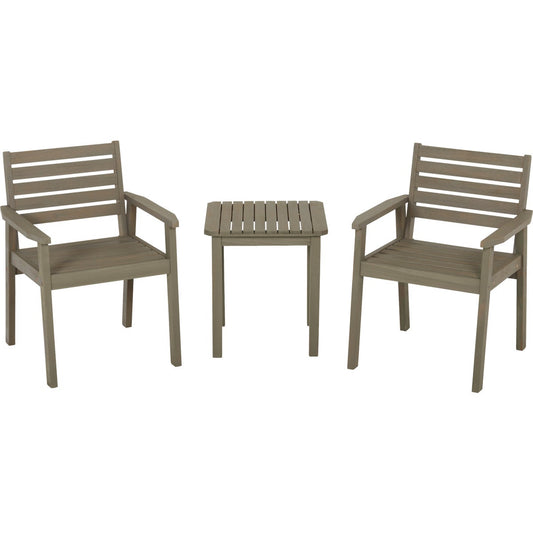 Outdoor Expressions 3-Piece Acacia Wood Chat Set