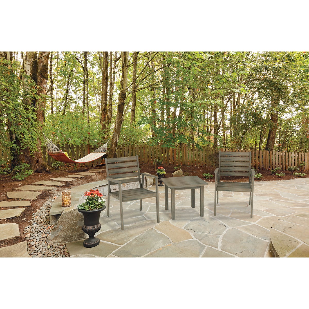 Outdoor Expressions 3-Piece Acacia Wood Chat Set