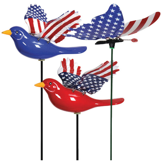 Exhart WindyWings 16 In. H. Plastic Patriotic Bird Garden Stake