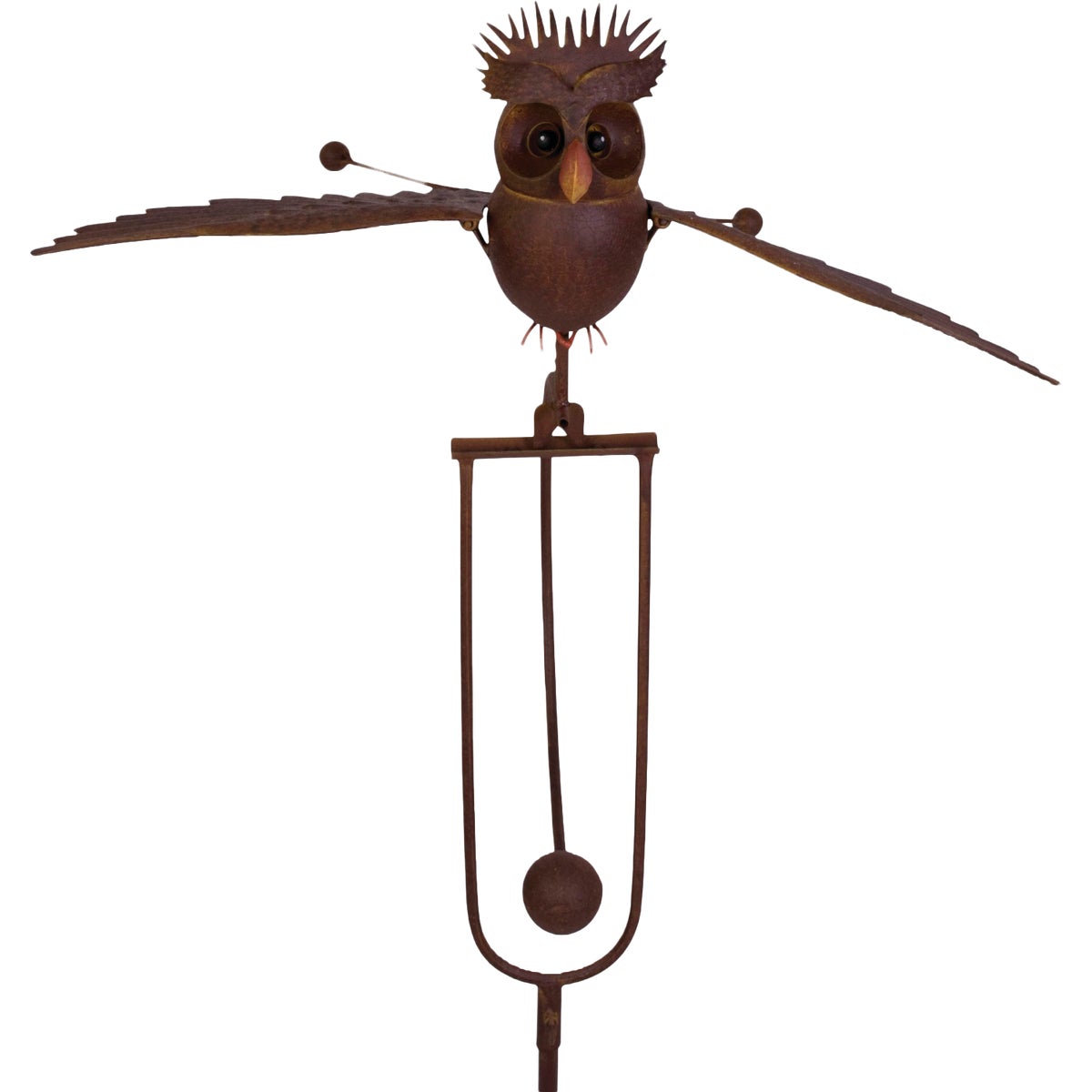 Terre Verde 44 In. Steel Rocking Owl with Pompadour Stake