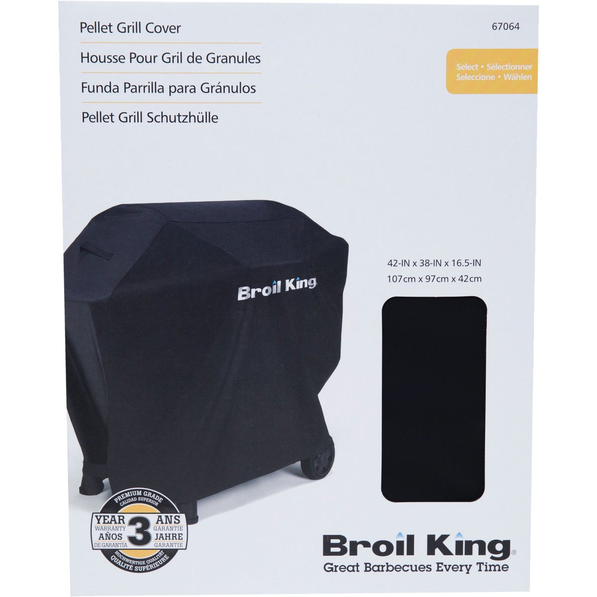 Broil King Baron Pellet 400 42 In. Black Grill Cover