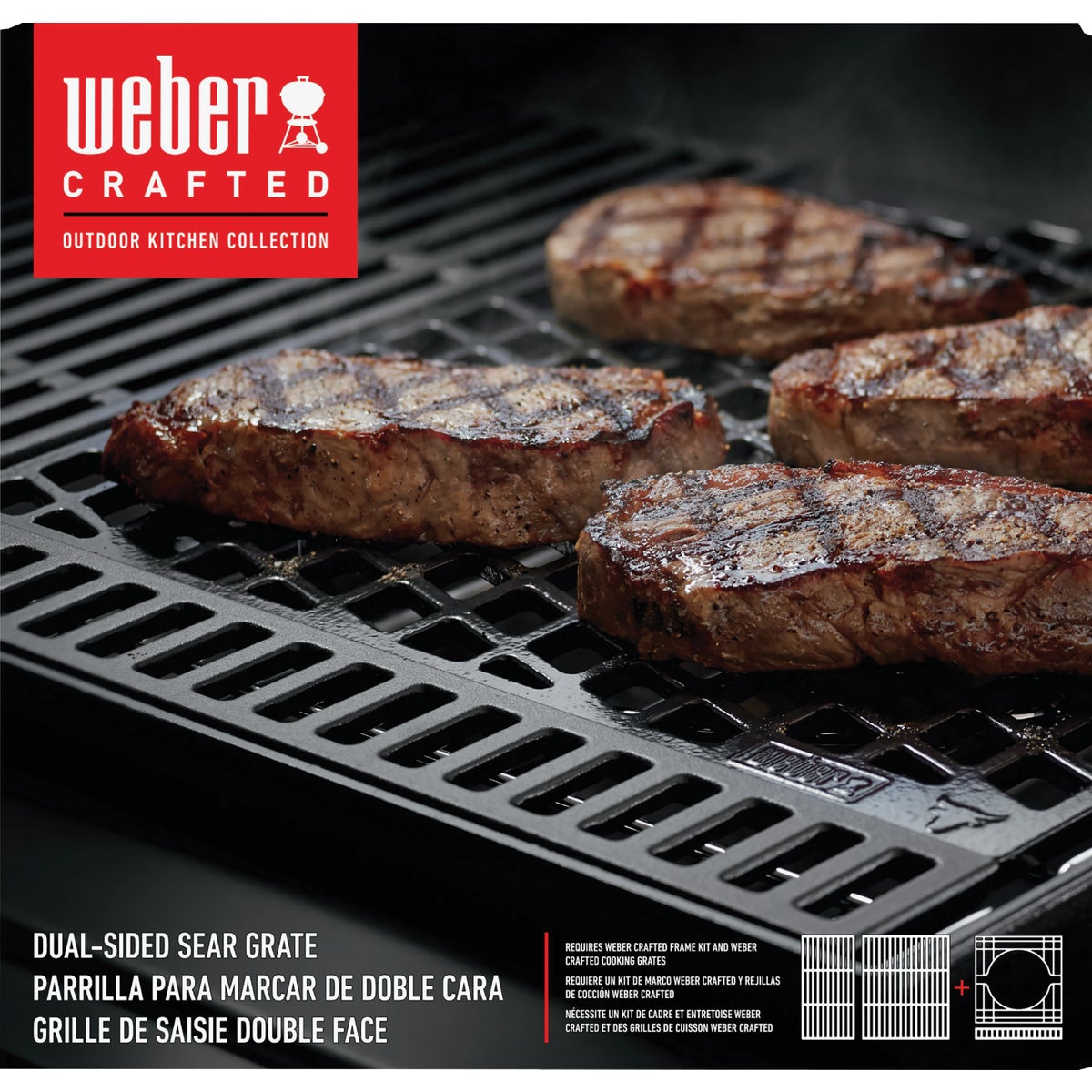 Weber 16 In. x 16 In. Porcelain Enameled Cast Iron Dual Sided Sear Grate