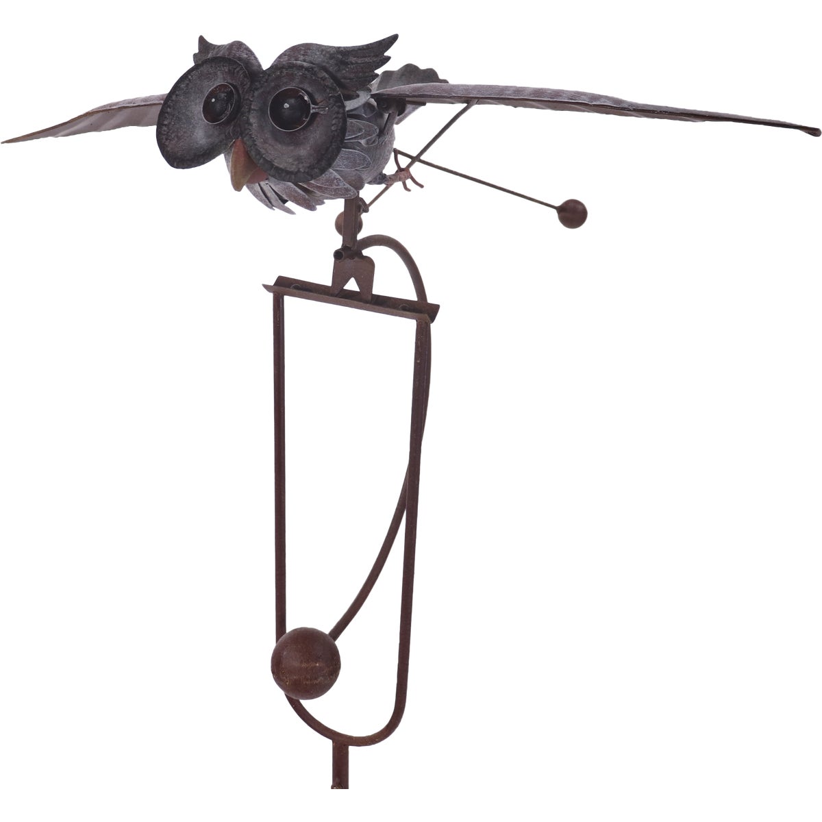 Terre Verde 53 In. Steel Dwight Rocking Owl Garden Stake