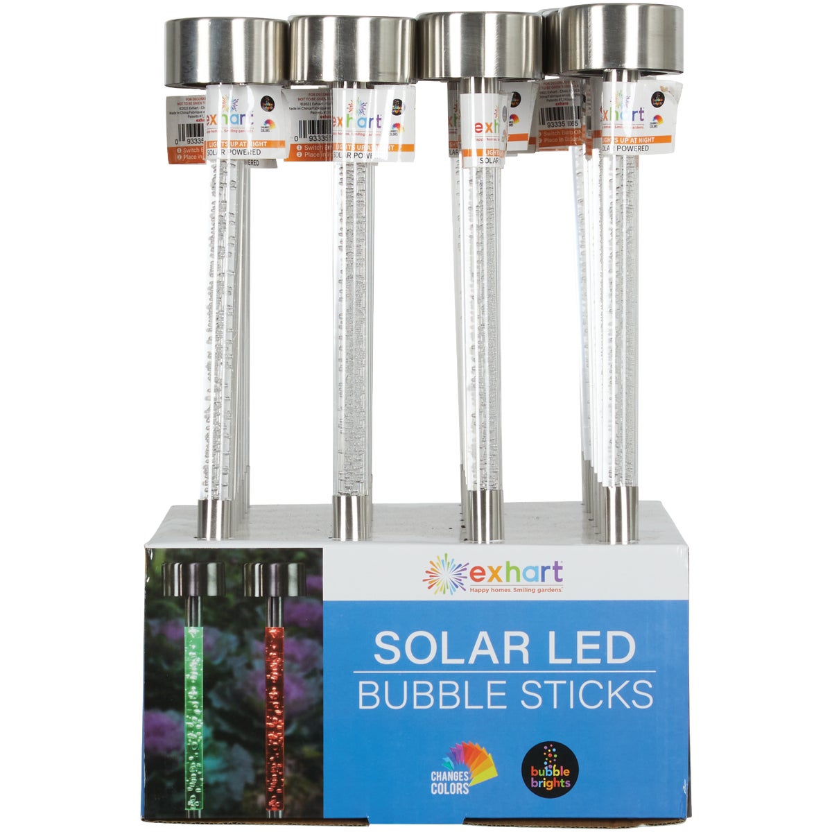 Exhart 14 In. Color Changing LED Bubble Stick Solar Garden Stake Light