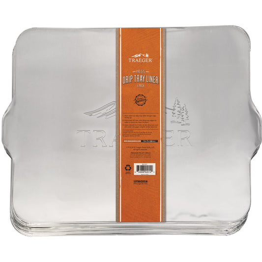 Traeger Aluminum Pro 575, Pro 22, Pro 20, Eastwood 22 Drip Tray Liner (5-Pack)