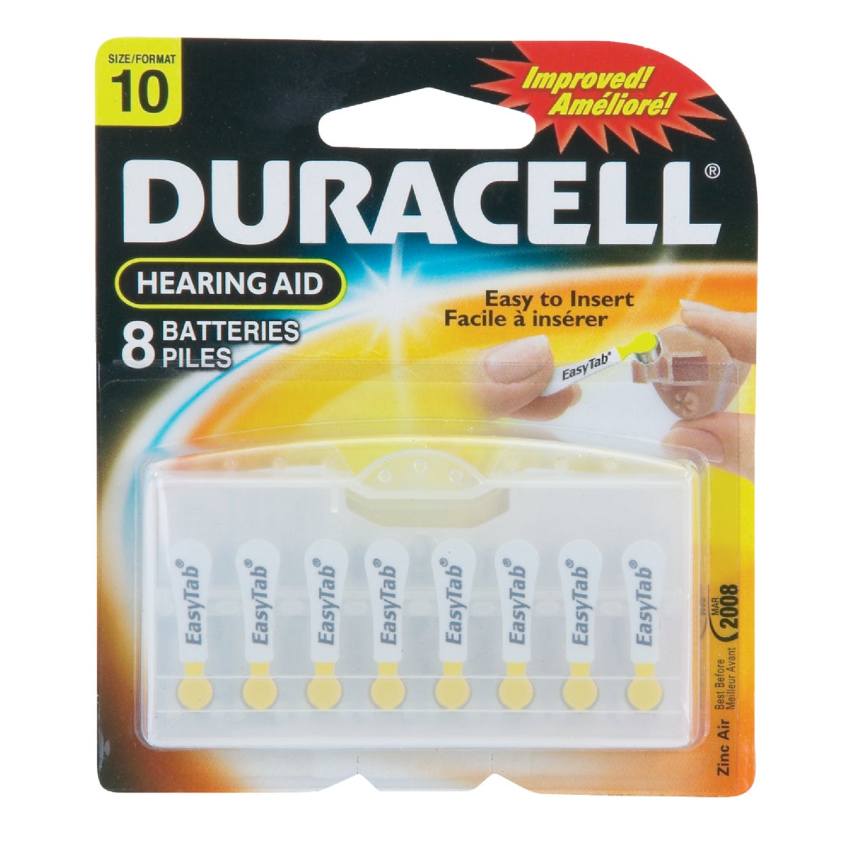 Duracell EasyTab 10 Hearing Aid Battery (8-Pack)