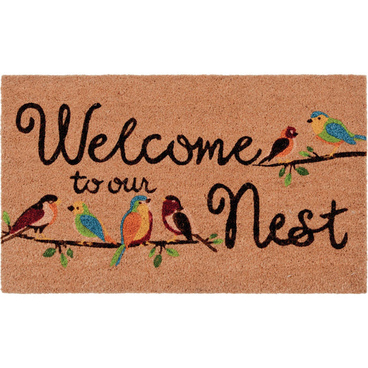 Natco Home 18 In. x 30 In. Coir Outdoor Doormat, Wire Birds