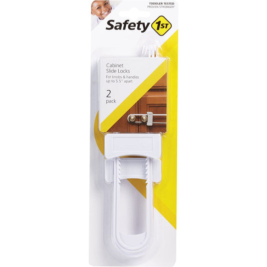 Safety 1st White Squeeze Release Cabinet Slide Lock (2-Pack)