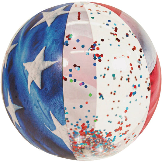 PoolCandy Stars & Stripes Jumbo 13.75 In. Glitter Beach Ball