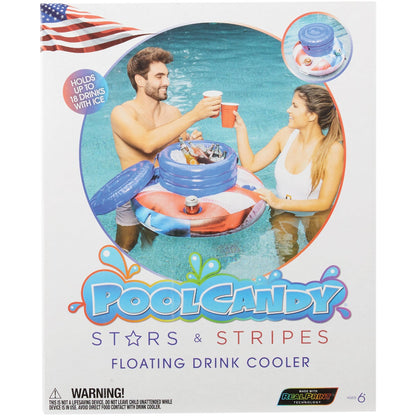 PoolCandy Stars & Stripes 18-Can/Bottle Floating Drink Cooler