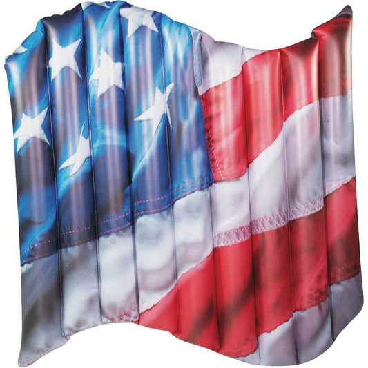 PoolCandy Stars & Stripes 74 In. Deluxe 2-Person Waving Flag Pool Island