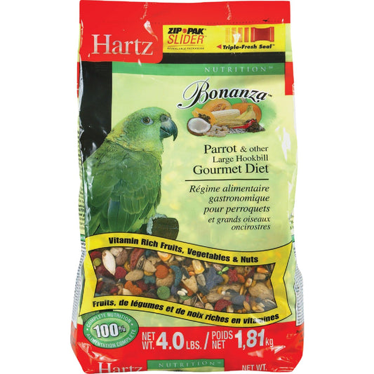 Bonanza 4 Lb. Complete Nutrition Parrot and Large Hookbill Gourmet Diet Bird Food