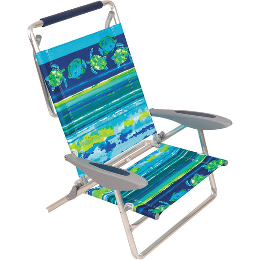 Rio Brands Wave 4-Position Fish Pattern Aluminum Folding Beach Chair