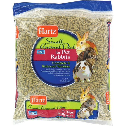 Hartz 4 Lb. Small Animal Diet Pet Rabbit Food Pellets