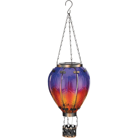 Regal Art & Gift 23 In. Metal & Glass LED Hot Air Balloon Solar Lantern