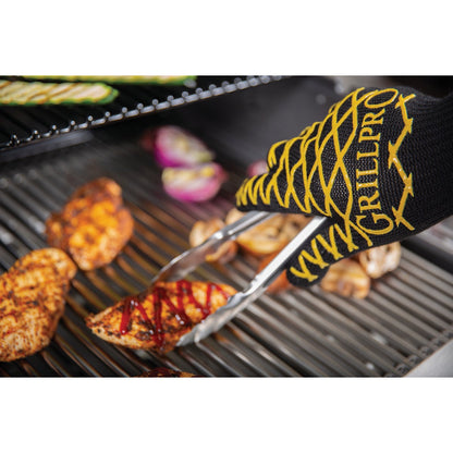 GrillPro One Size Fits Most Black & Yellow Heat Resistant Barbeque Mitt