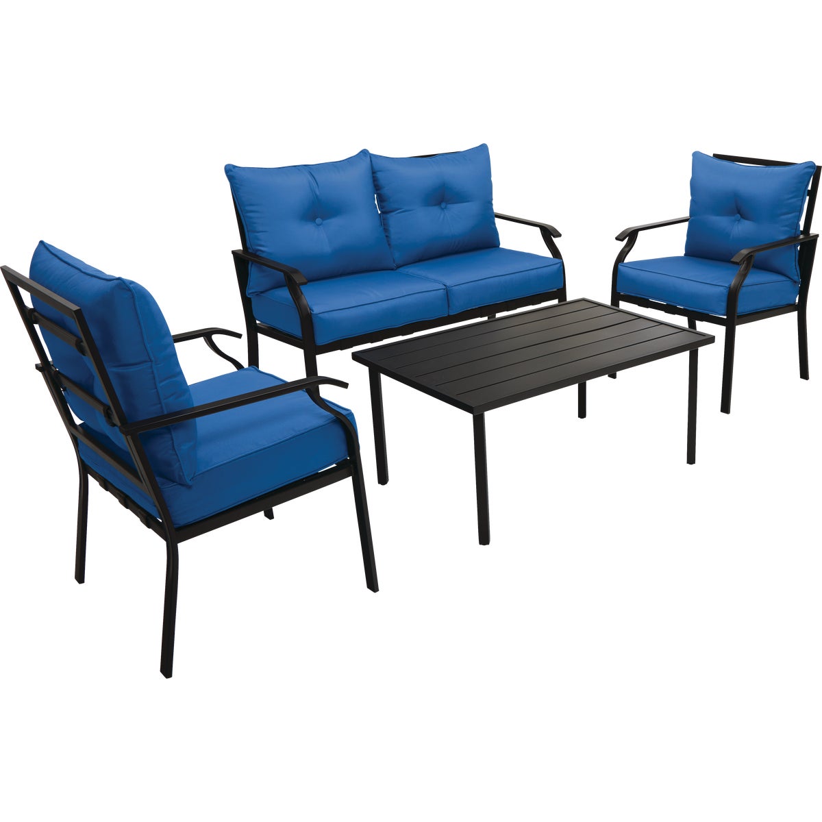 Outdoor Expressions Azure Blue Chat Set (4-Piece)