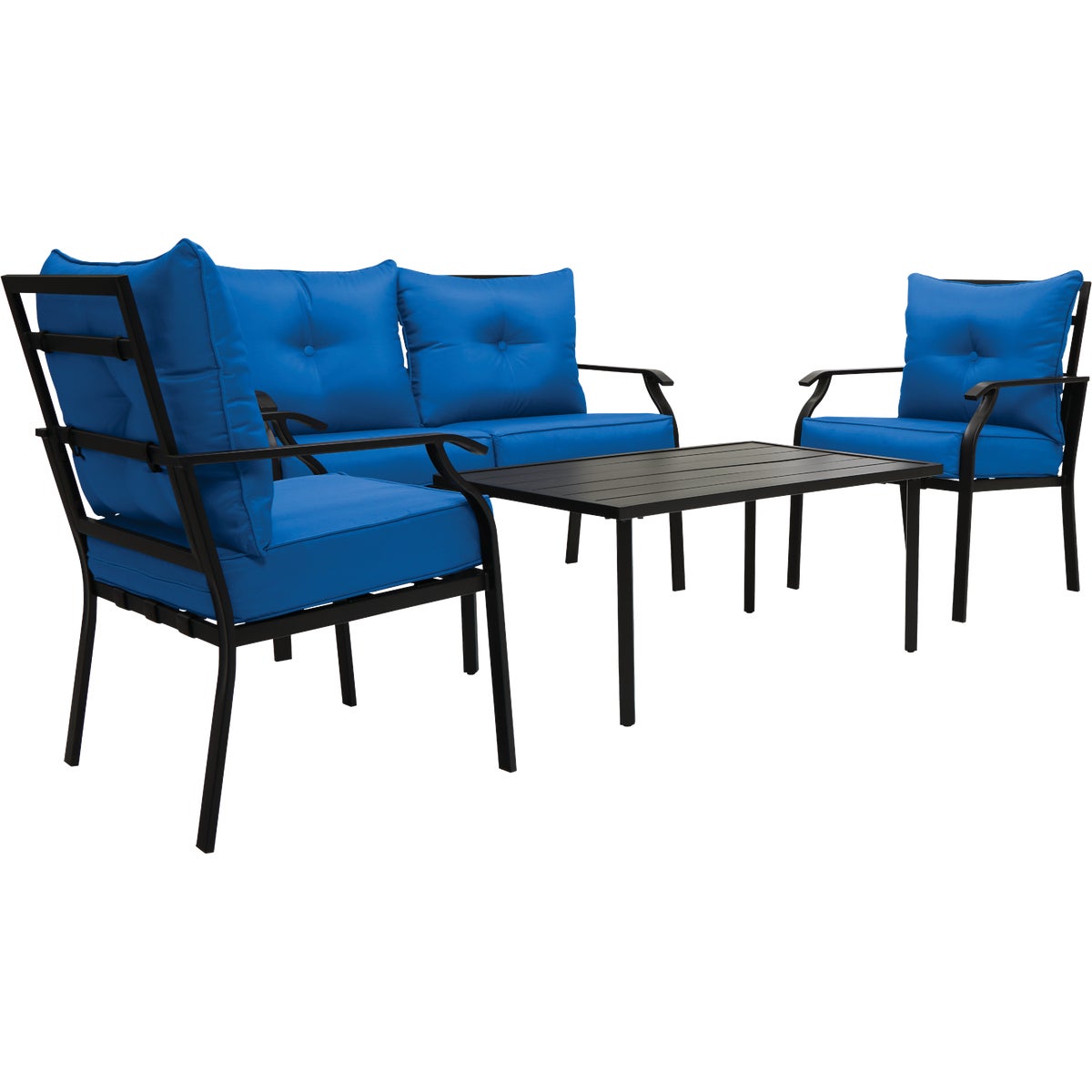 Outdoor Expressions Azure Blue Chat Set (4-Piece)