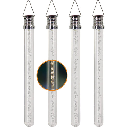 Exhart 10 In. Solar Acrylic Warm White LED Bubble Stick Solar Light