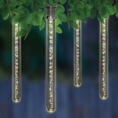 Exhart 10 In. Solar Acrylic Warm White LED Bubble Stick Solar Light