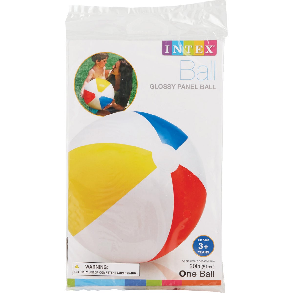 Intex 20 In. Glossy Colored Panel Beach Ball