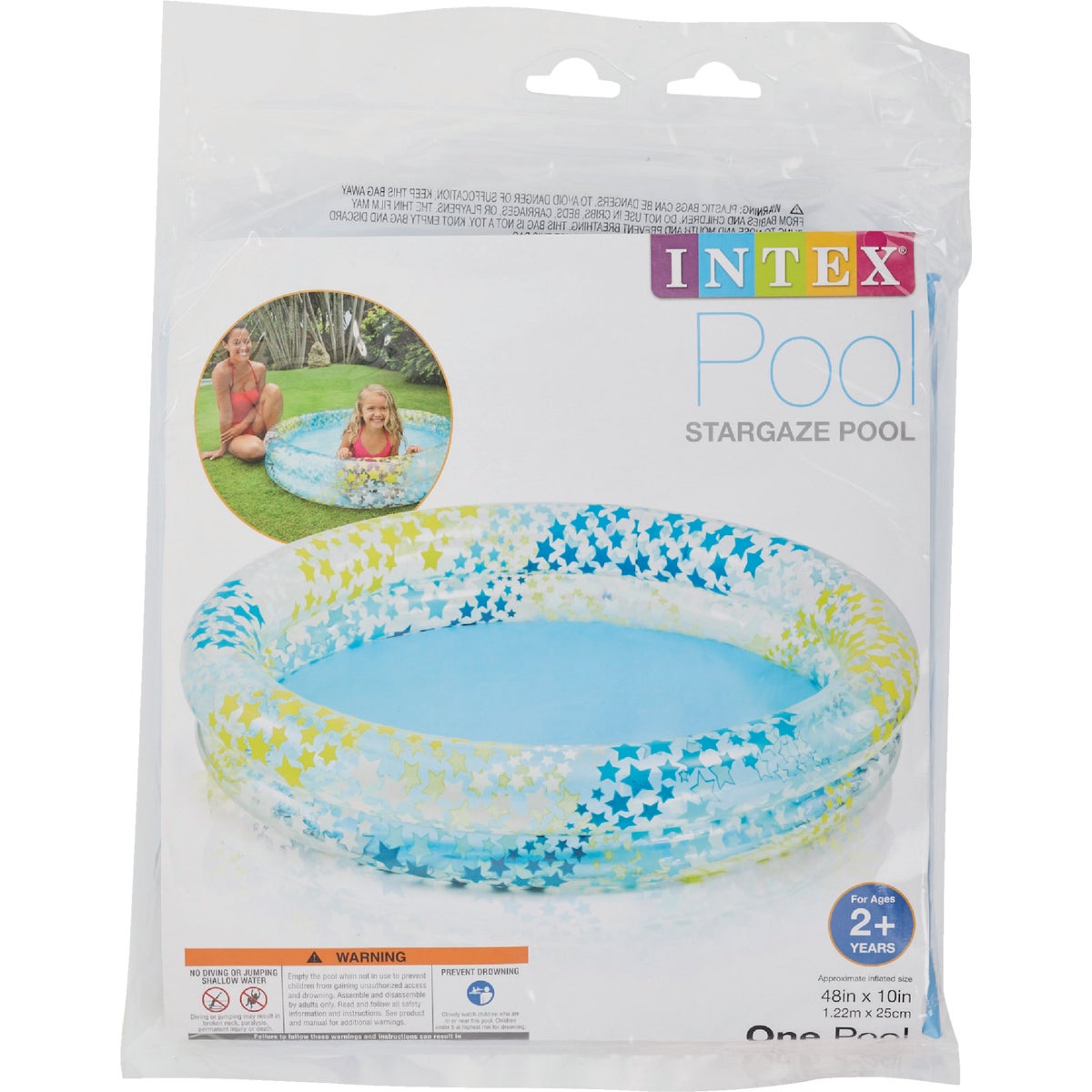 Intex 10 In. D. x 48 In. Dia. Multi-Colored Vinyl Inflatable Circle Fun Pool