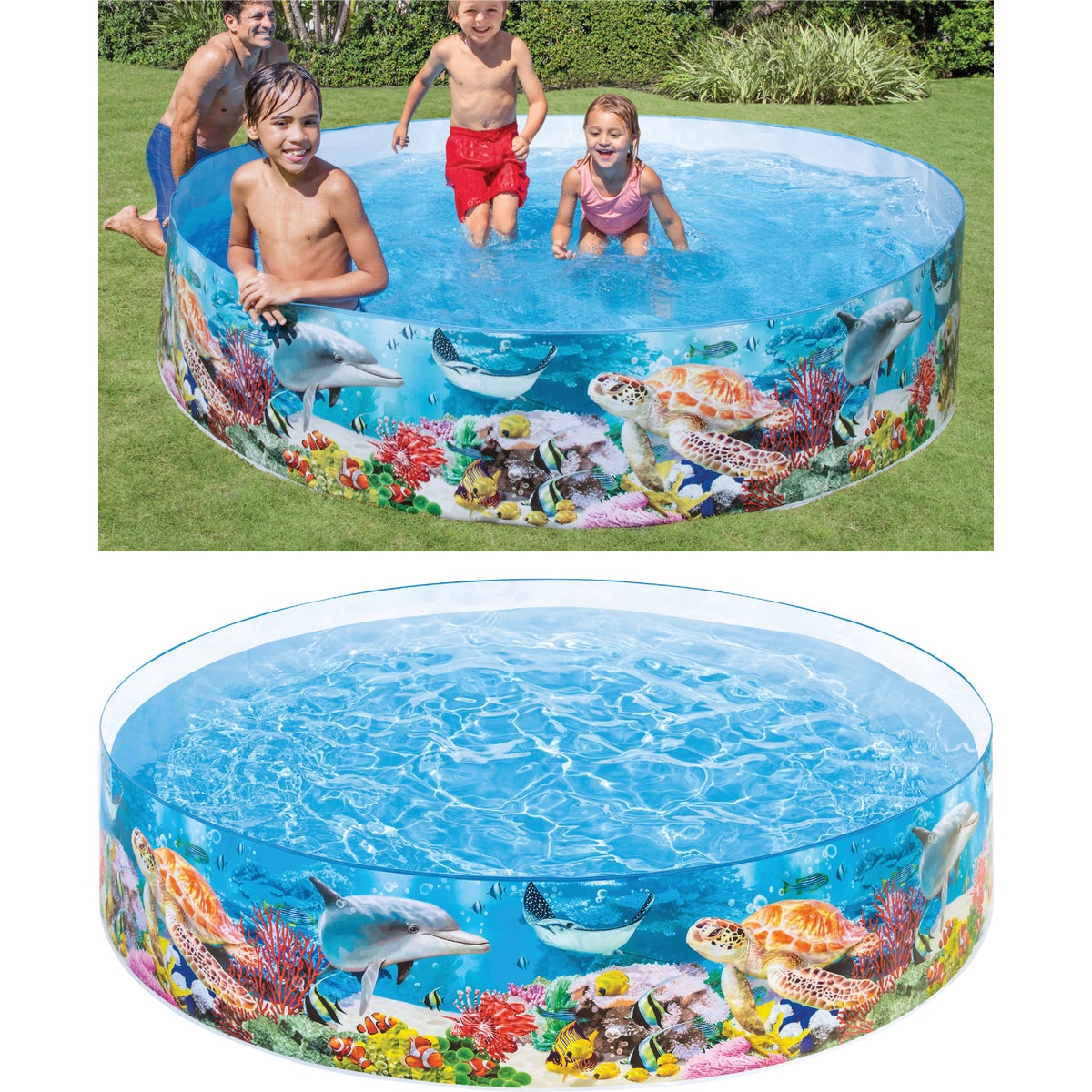 Intex 18 In. D. x 8 Ft. Dia. Polyethylene Deep Blue Sea Snapset Pool