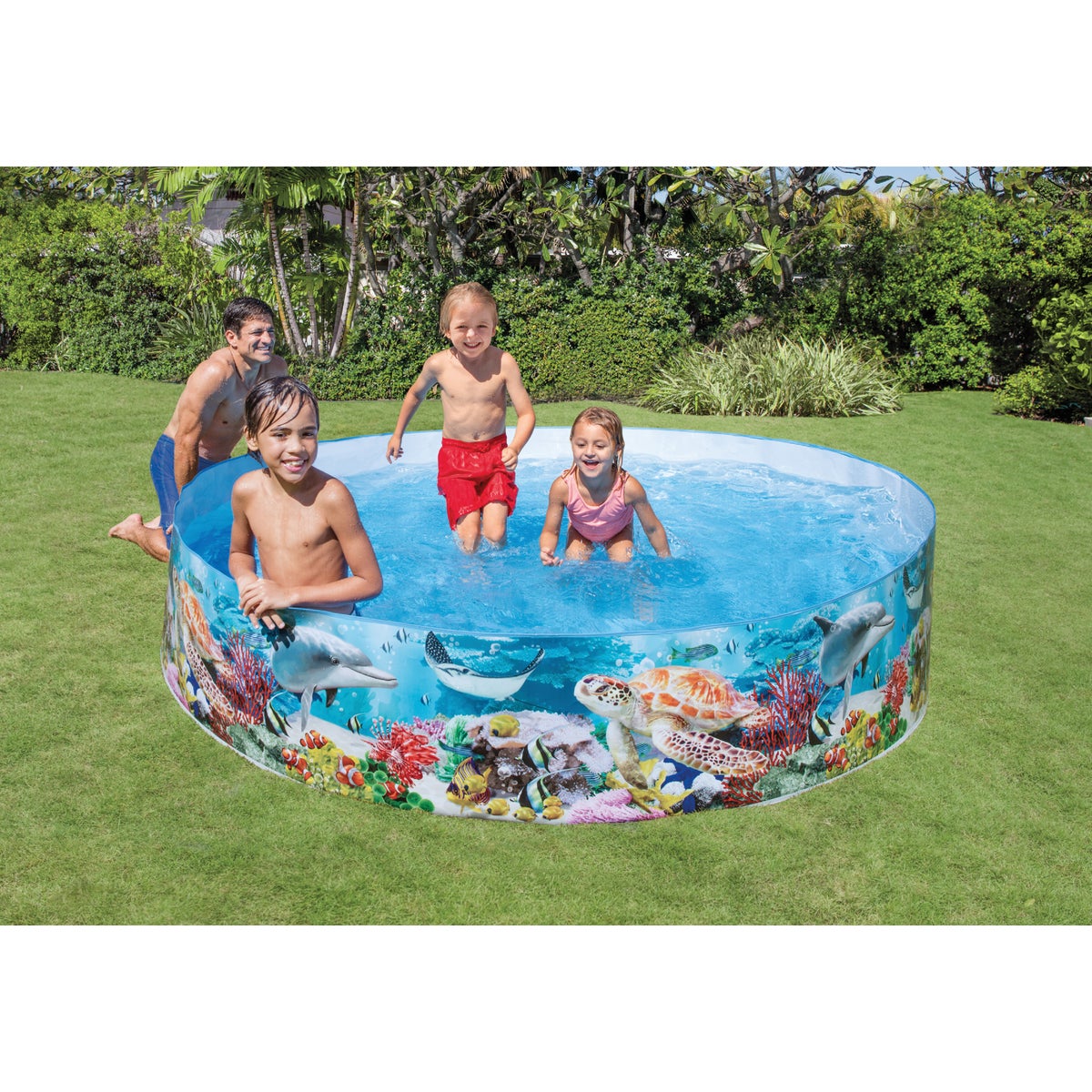 Intex 18 In. D. x 8 Ft. Dia. Polyethylene Deep Blue Sea Snapset Pool