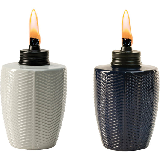 Tiki 5.75 In. Glass Herringbone Table Torch