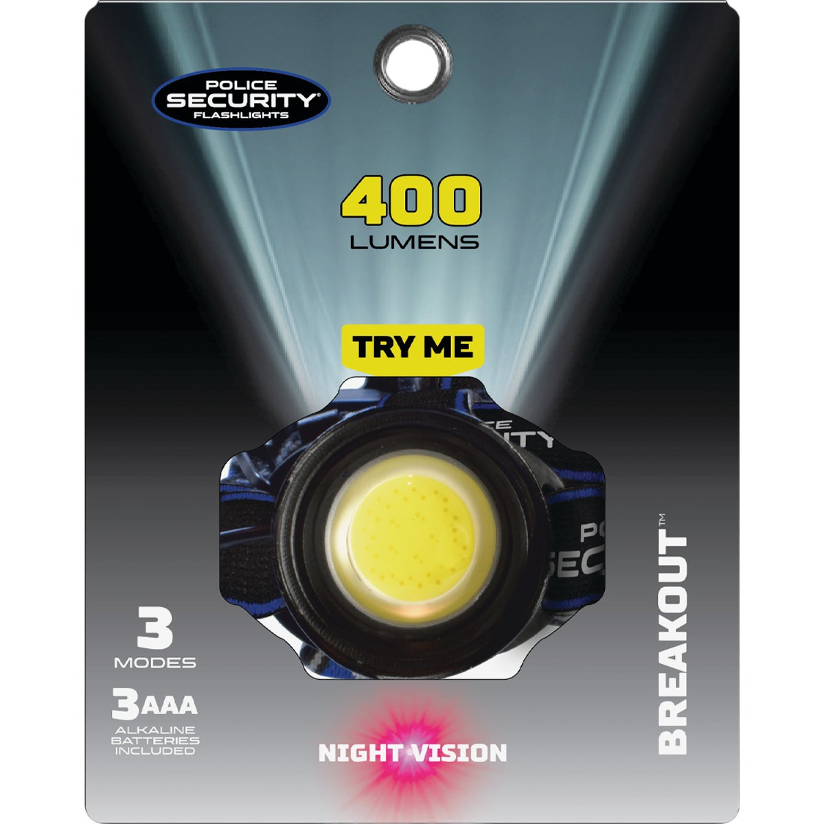 Police Security Breakout 400 Lm. 3AAA COB LED Headlamp