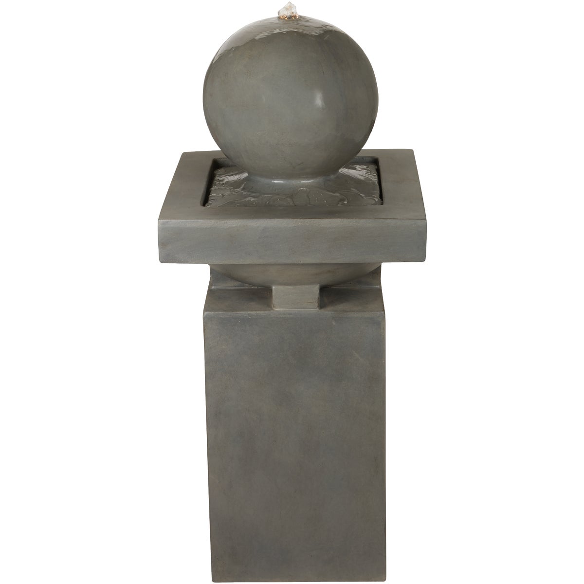 Best Garden 43 In. W. x 98 In. H. x 43 In. L. Polyresin Cement Square Pillar and Ball Fountain