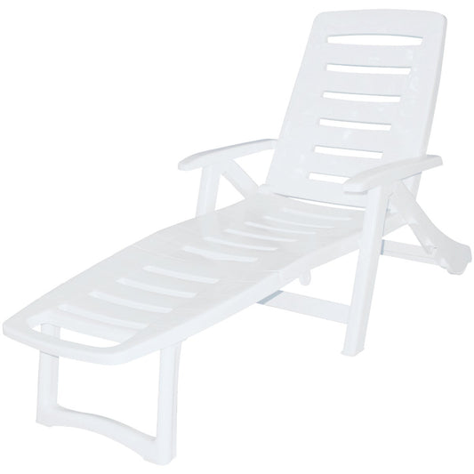 Gracious Living Antigua White Resin Multi-Position Back Rest Lounger