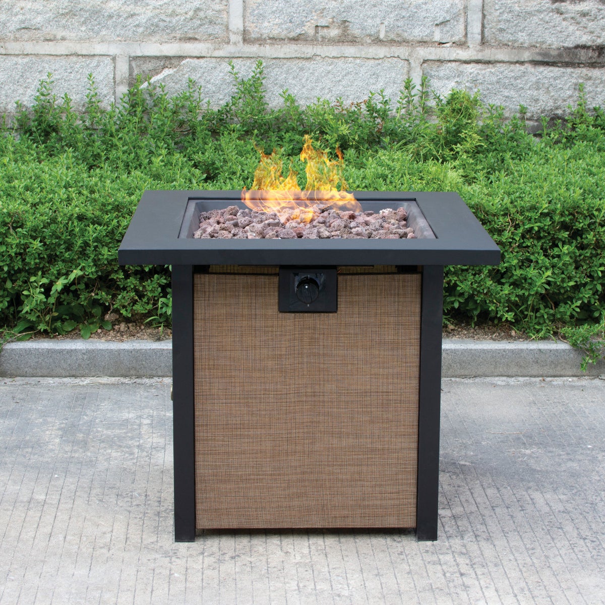 Bond Woodleaf 28 In. Square Steel Gas Fire Pit