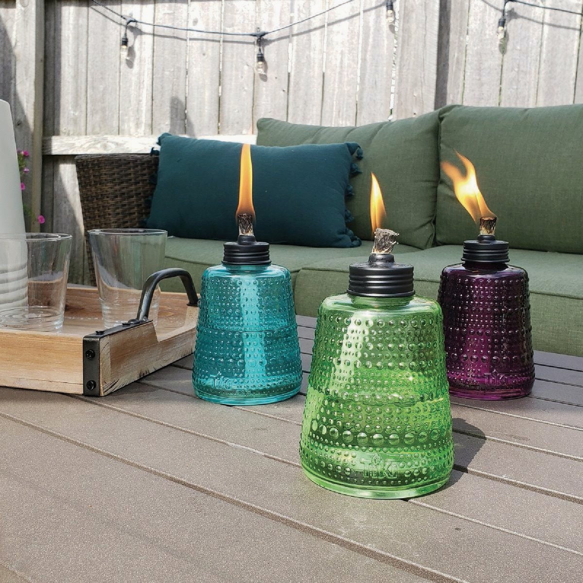 Tiki 6 In. Carnival Glass Table Torch