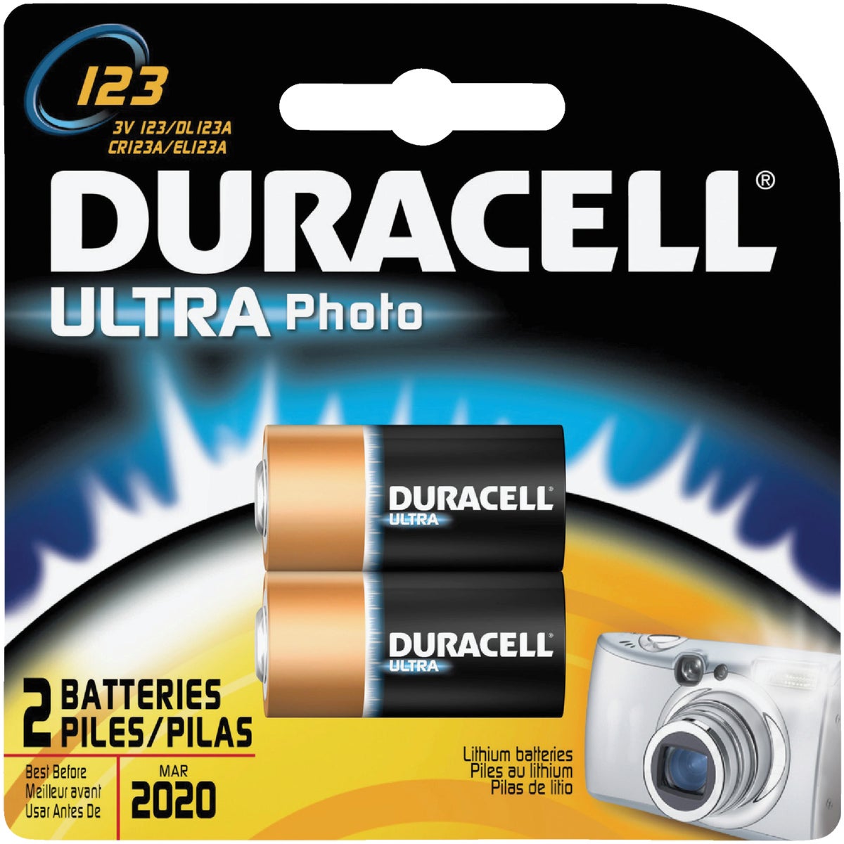 Duracell 123 Ultra Lithium Battery (2-Pack)