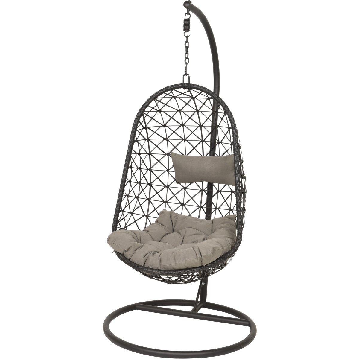 Decoris Garden Furniture Bologna Black Outdoor Wicker Hanging Egg Chair