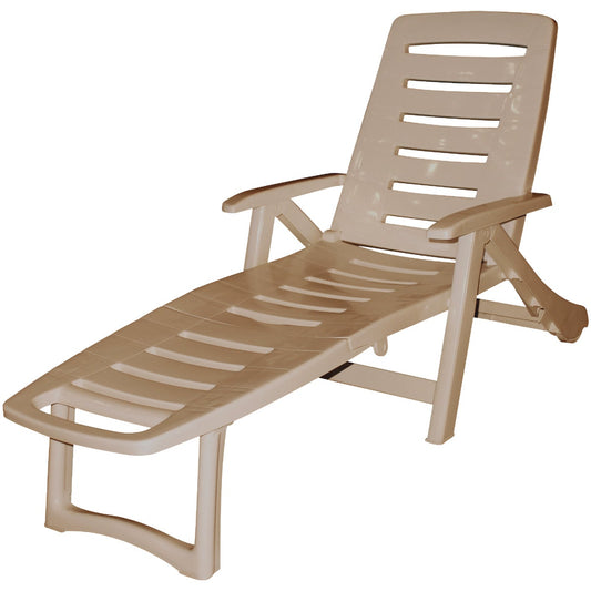 Gracious Living Antigua White Resin Multi-Position Back Rest Lounger