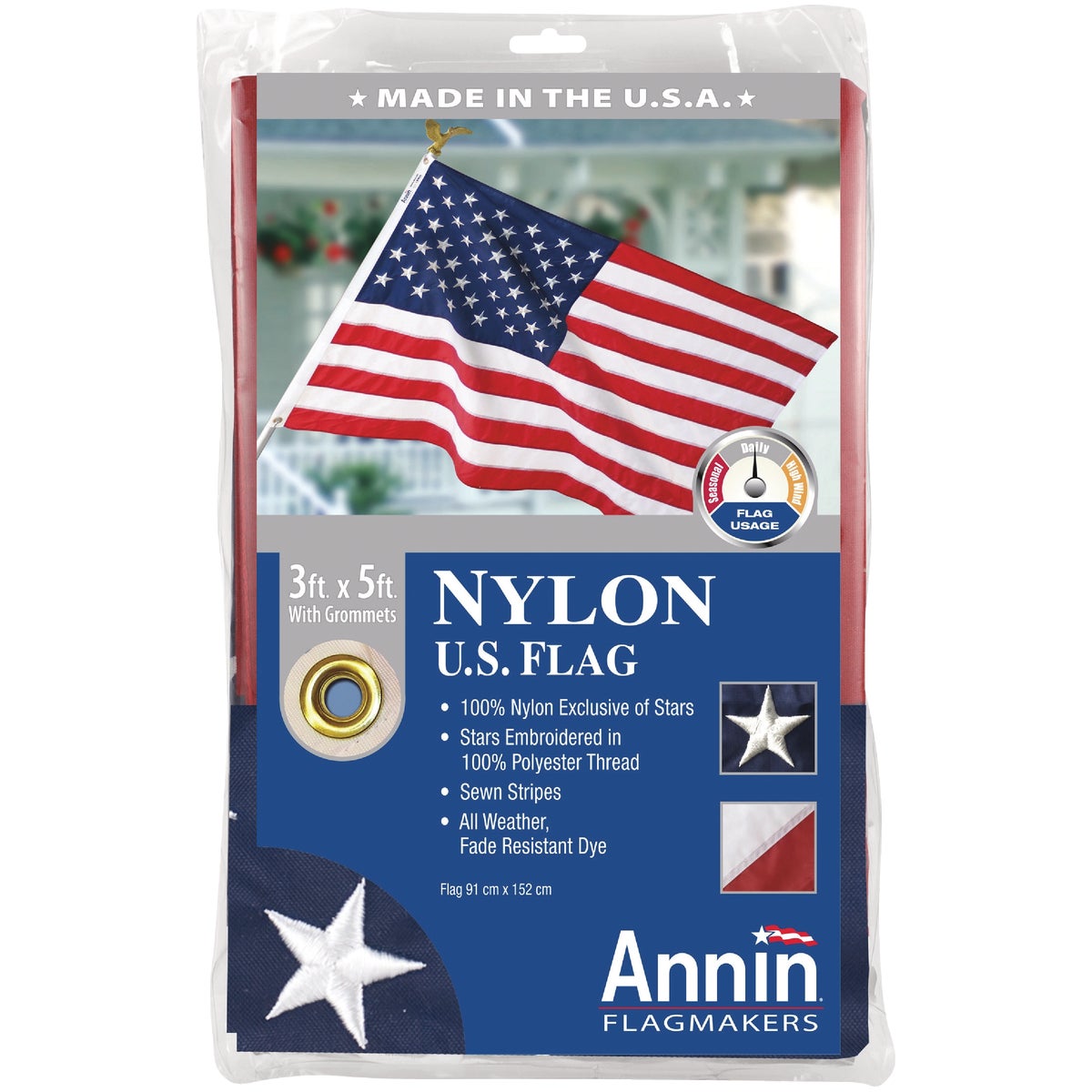 Annin 3 Ft. x 5 Ft. Nylon American Flag