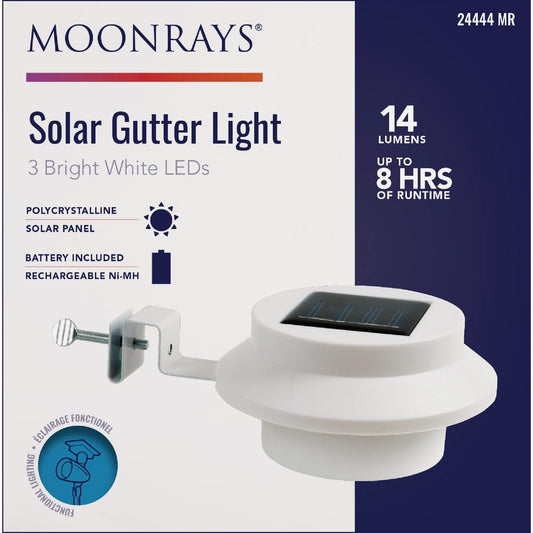 Moonrays 14-Lumen LED White Solar Gutter Light