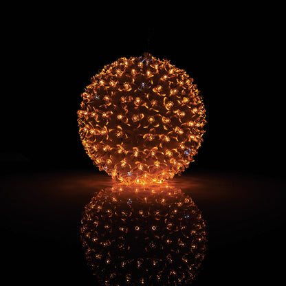 Alpine 8 In. Twinkling Warm White LED Sphere Christmas Ornament