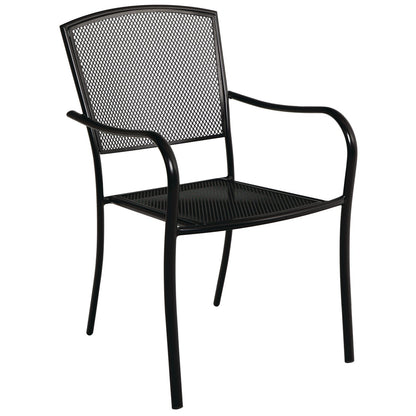 Outdoor Expressions Black Steel Mesh Stackable Chair