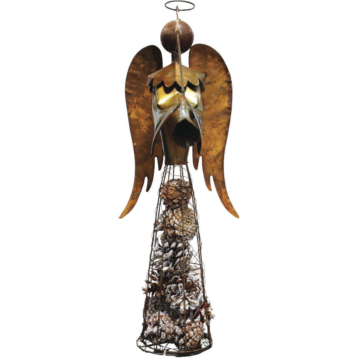 Alpine 9 In. W. x 18 In. H. x 6 In. L. Rustic Pinecone Angel Holiday Decoration