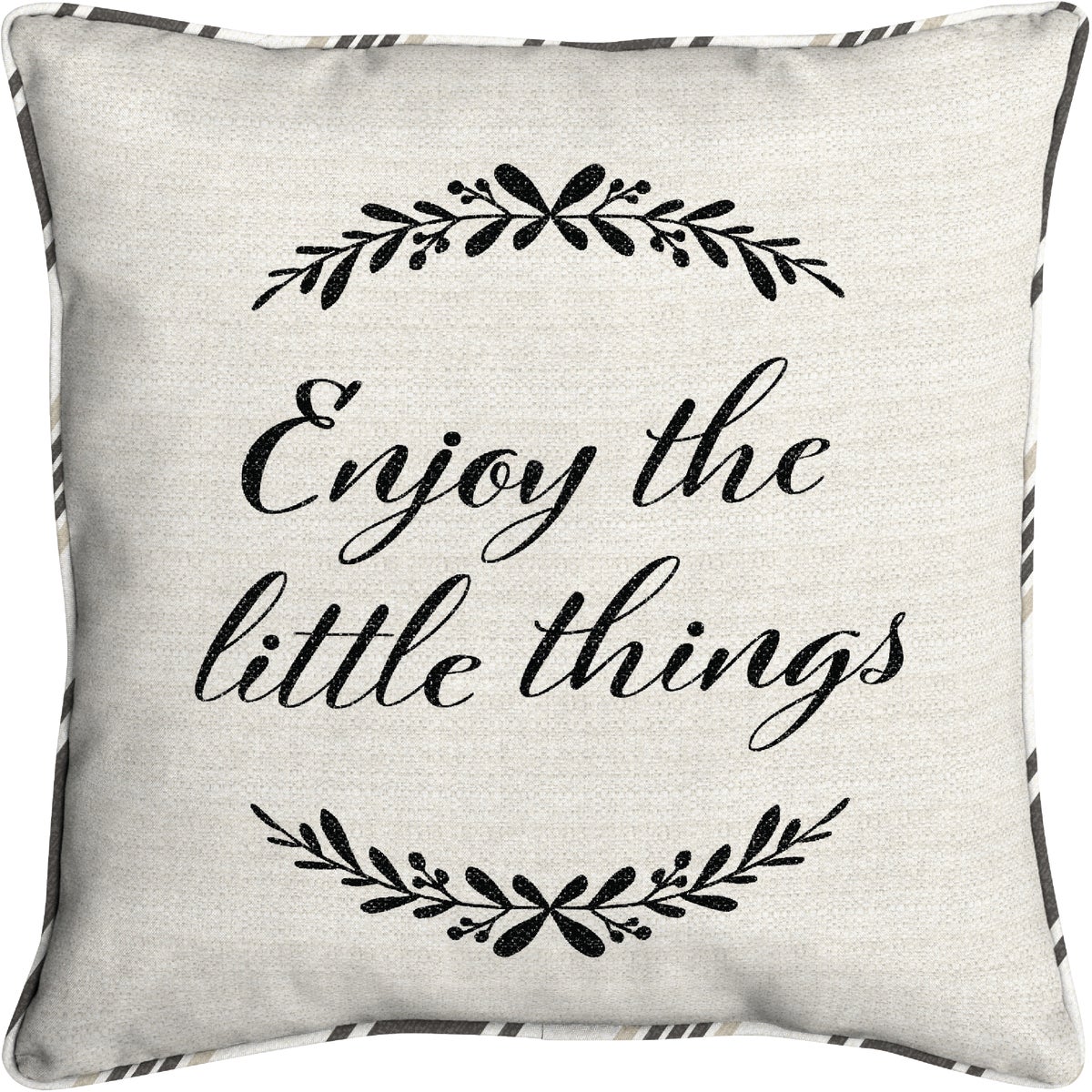 Oceantex 18 In. W. x 5.5 In. H. x 18 In. L. Recycled Polyester Enjoy Little Things Pillow
