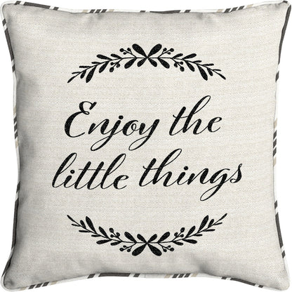 Oceantex 18 In. W. x 5.5 In. H. x 18 In. L. Recycled Polyester Enjoy Little Things Pillow