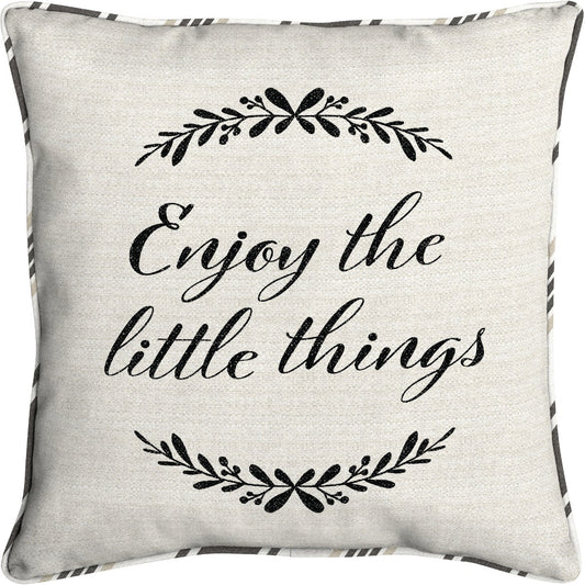 Oceantex 18 In. W. x 5.5 In. H. x 18 In. L. Recycled Polyester Enjoy Little Things Pillow