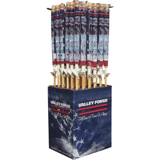 Valley Forge 2.5 Ft. x 4 Ft. Polycotton American Flag & 5 Ft. Pole Kit Display (36-Piece)