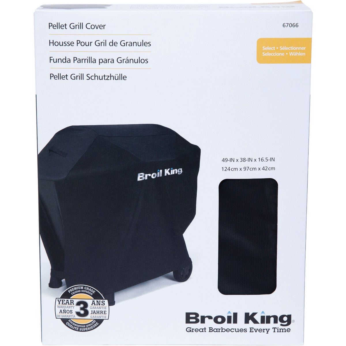 Broil King Crown Pellet 500 49 In. Black Grill Cover