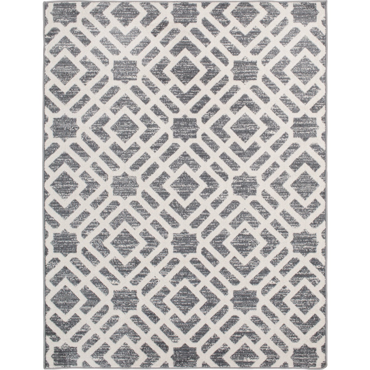 Backyard Bungalow Newell 6 Ft. 7 In. x 9 Ft. 6 In. Neutral Geo Plush Outdoor Rug