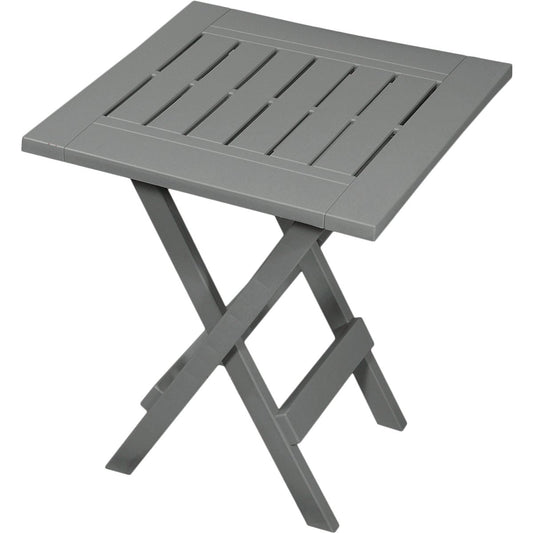 Gracious Living 17 In. Square Neutral Gray Folding Side Table