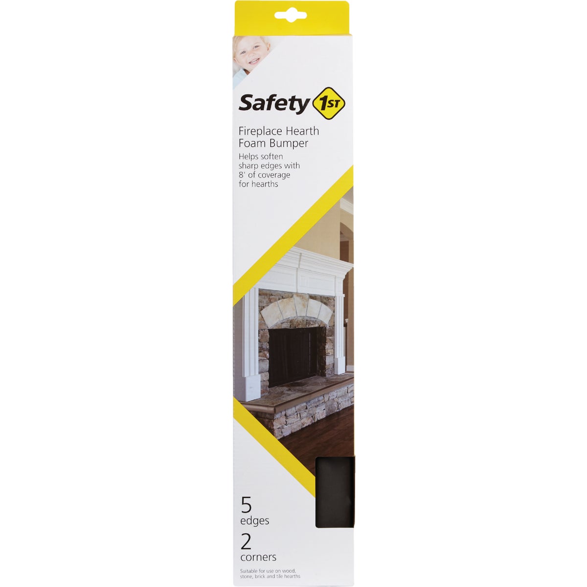 Safety 1st Adhesive Foam Brown Fireplace Guard Foam Bumper